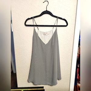 Loft black and white lined cami